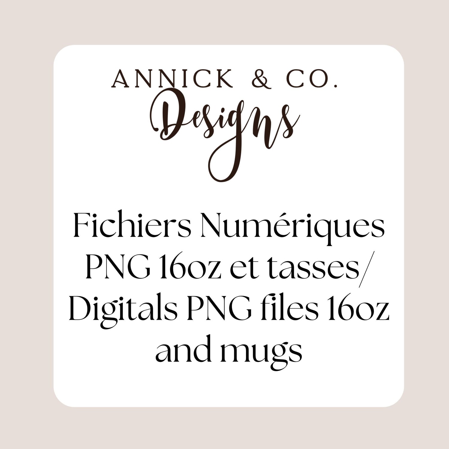 Fichiers numériques pour Gobelets 16oz et Tasses
