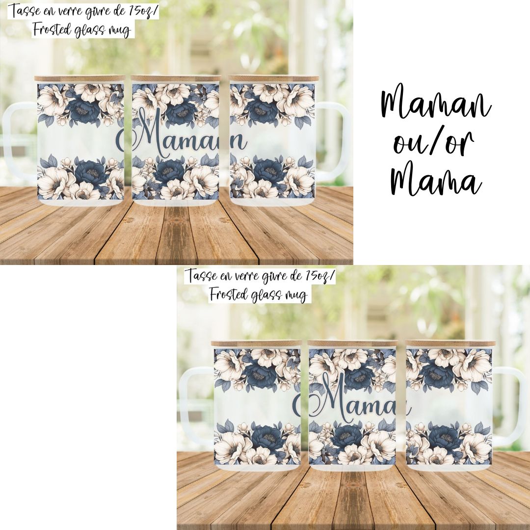 MAMA or MAMAN frosted mug www.annickco.ca