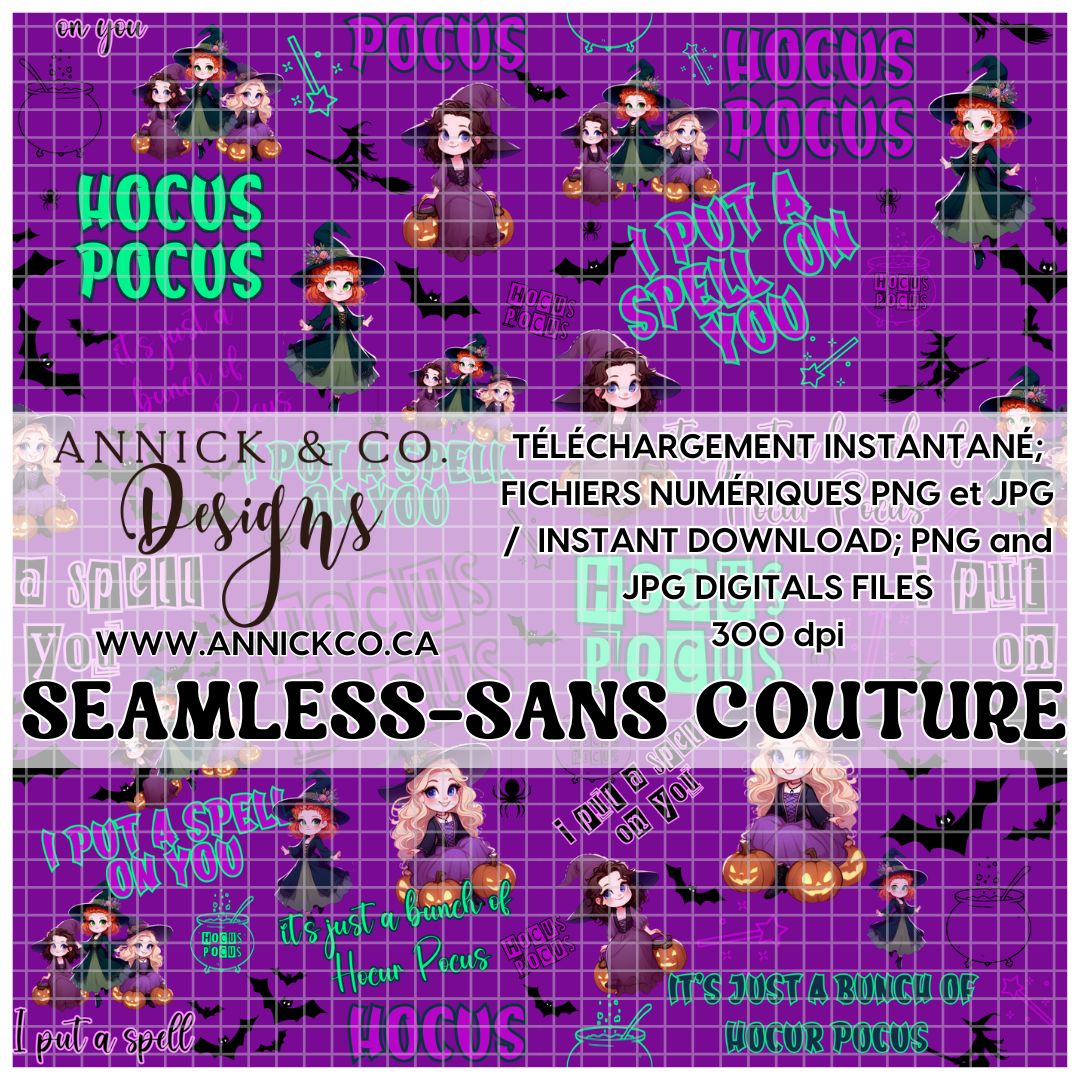 HOCUS POCUS - Fichier numérique PNG sans couture