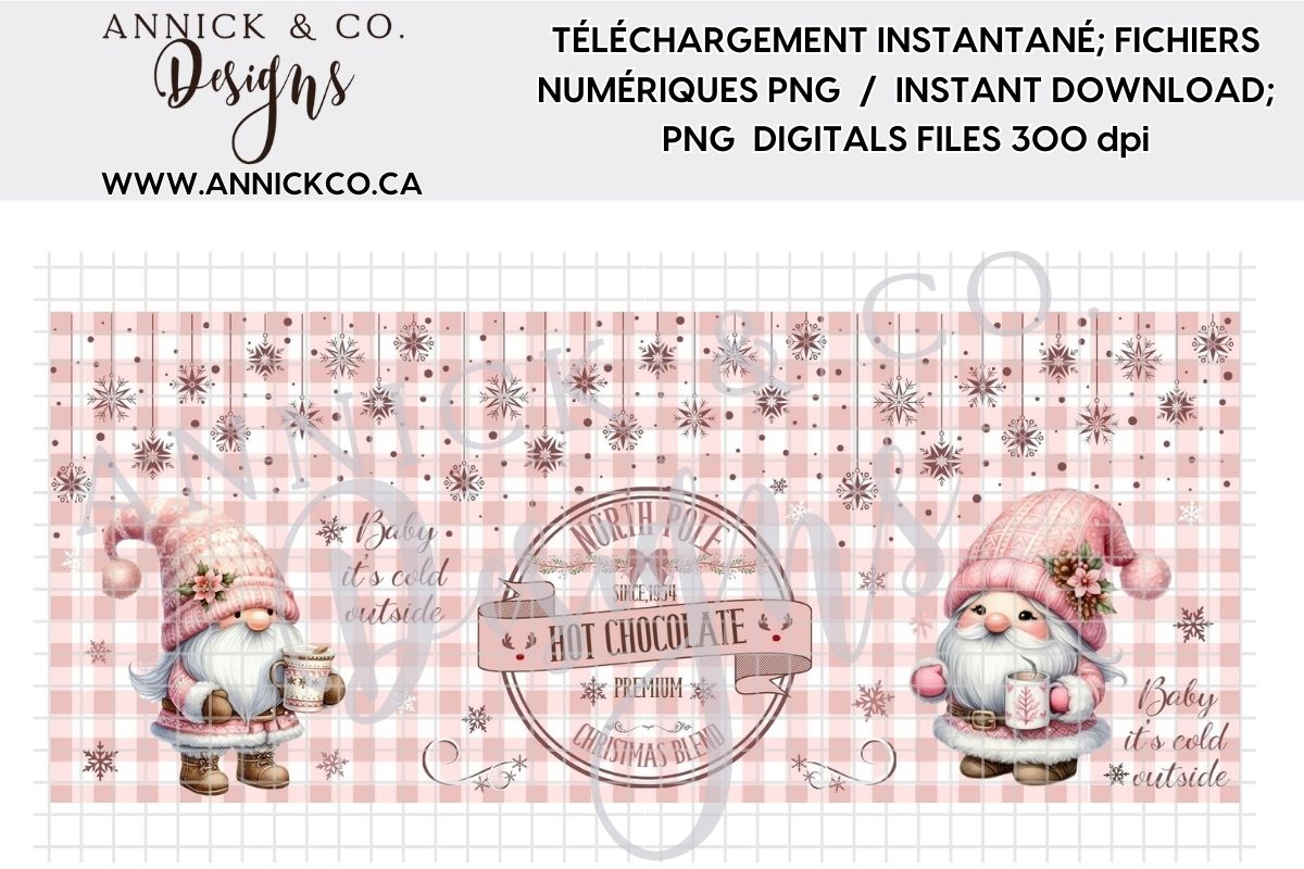 Mignon gnome tasse de 11 et 15oz - Fichier numérique PNG