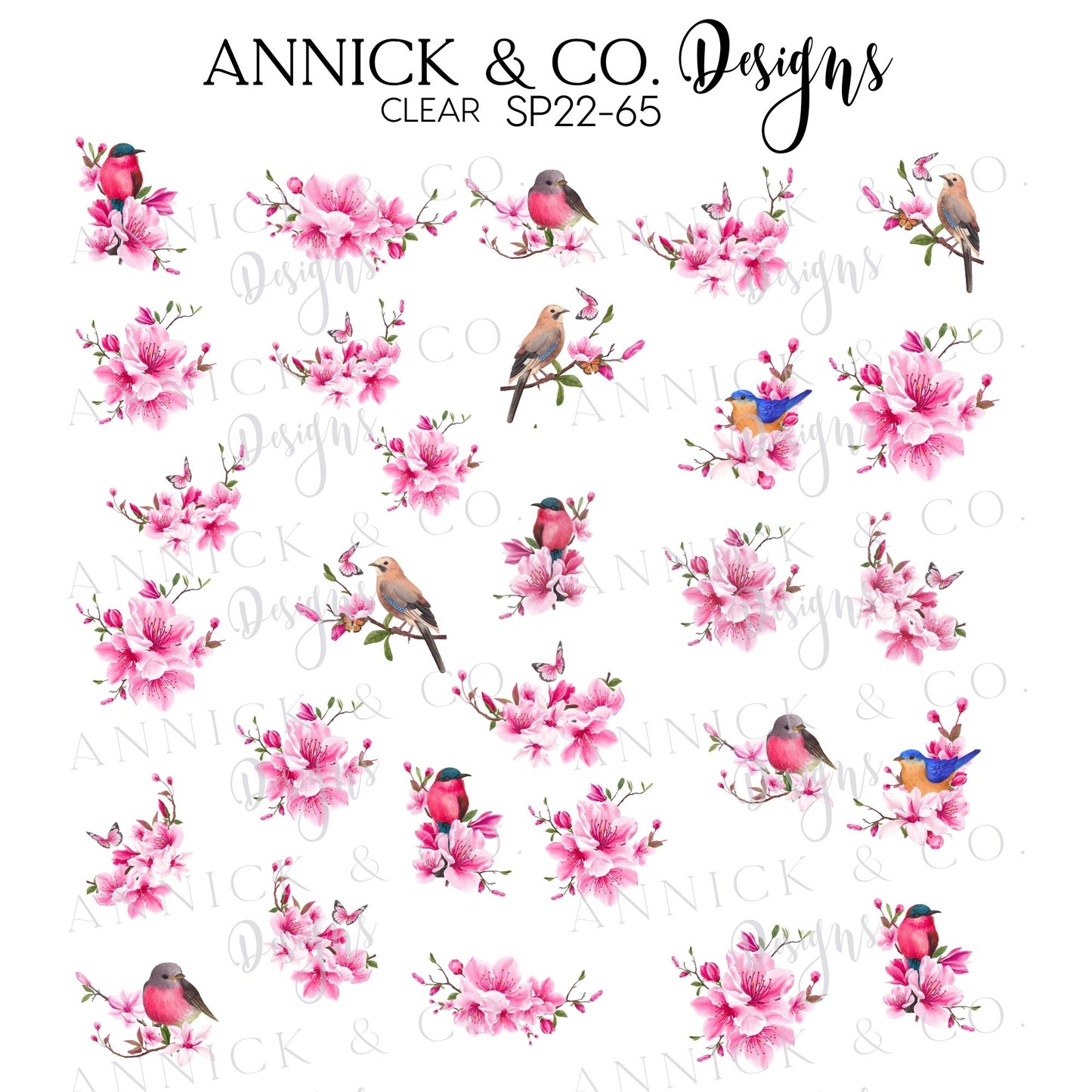 Cherry Blossom nails decals www.annickco.ca