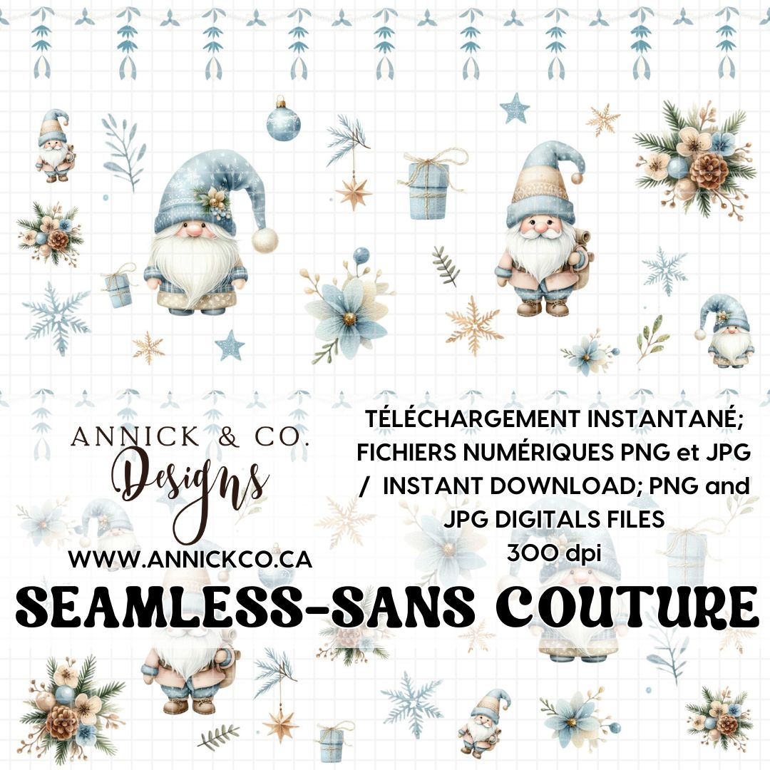 BOHO gnomes- SEAMLESS PNG Digital File
