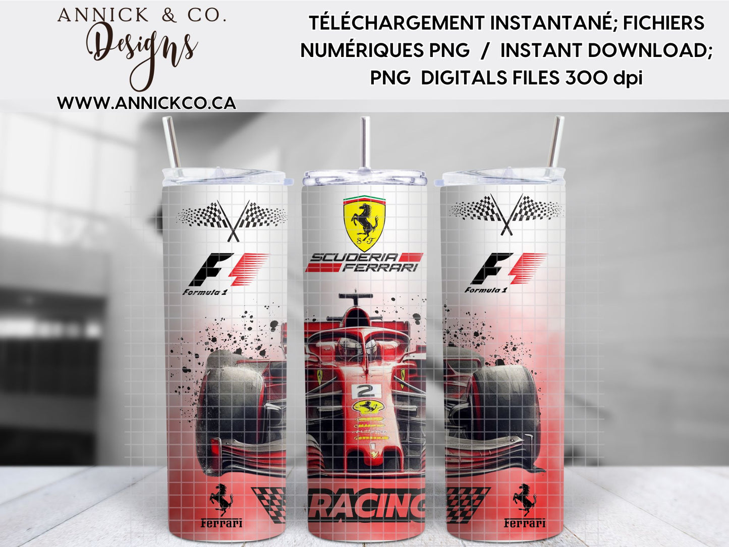 F1 FERRARI wrap 20oz - PNG digital file