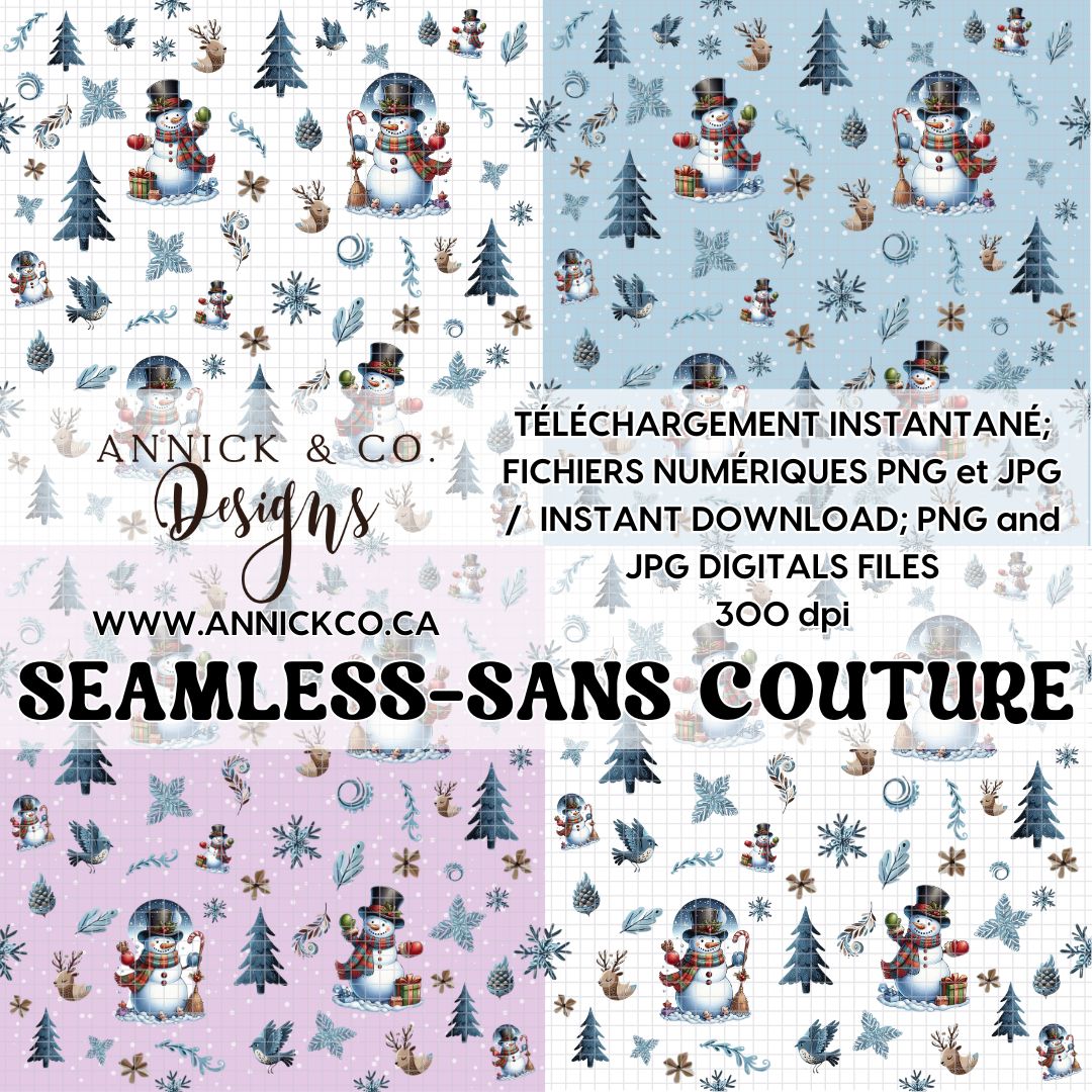 BOHO pink Christmas gnomes- SEAMLESS PNG Digital File