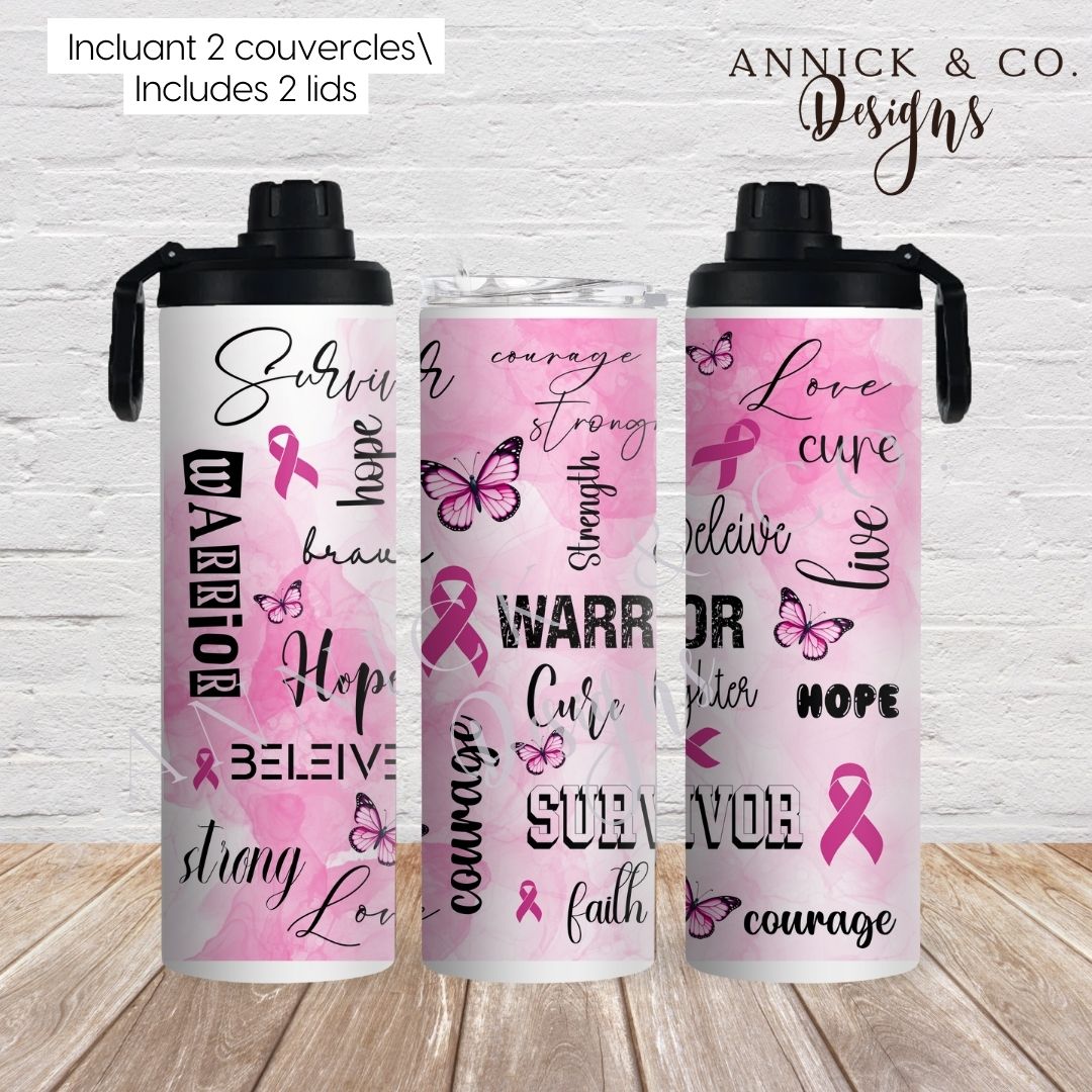 Breast Cancer 20oz 2in1 Sports Bottle/tumbler