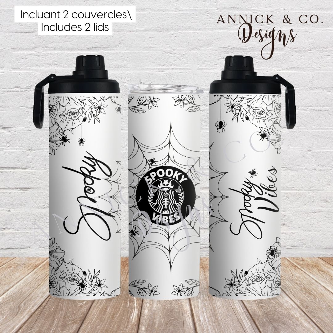Spooky vibes halloween 20oz 2in1 Sports Bottle/tumbler