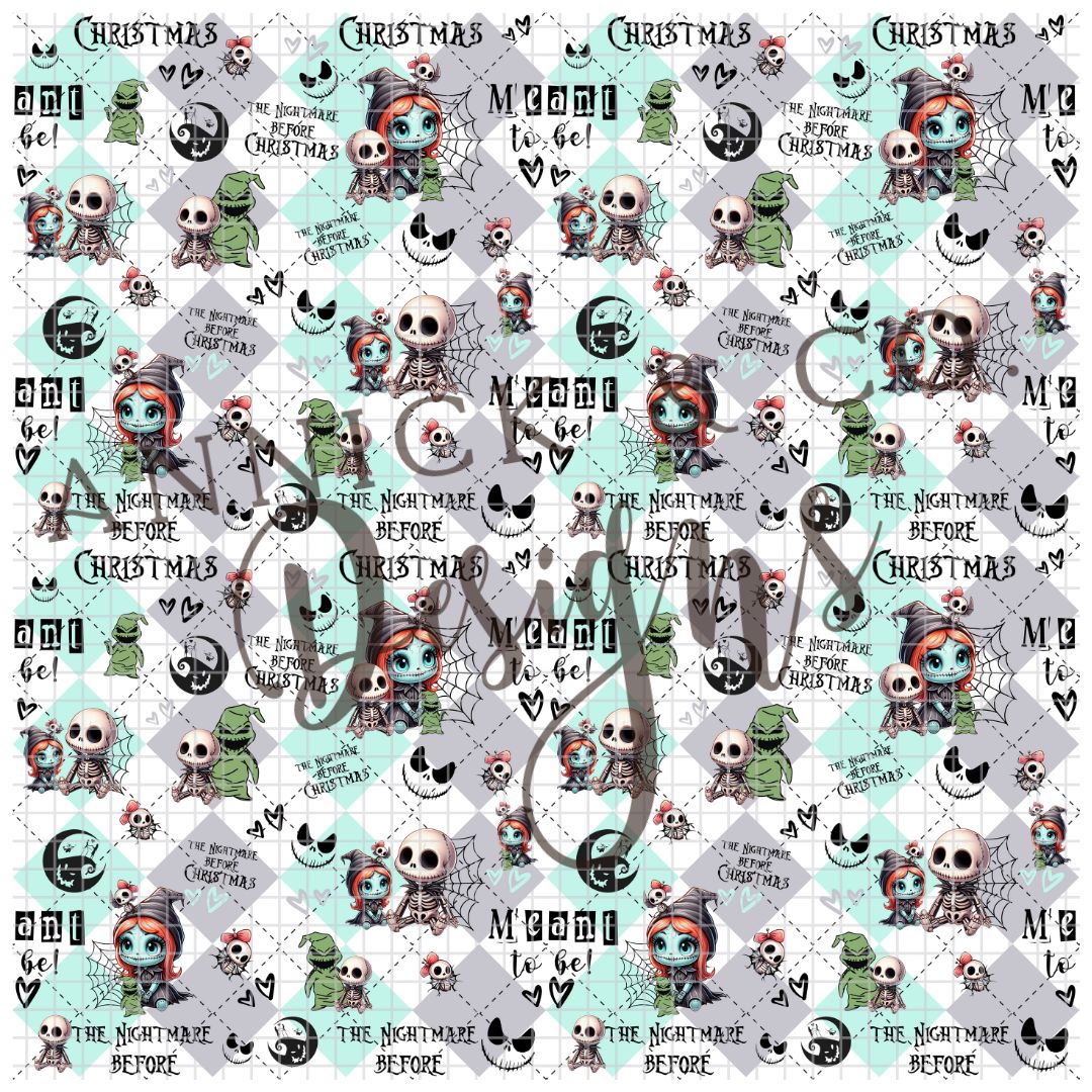 Cute baby Jack & Sally- SEAMLESS PNG Digital File