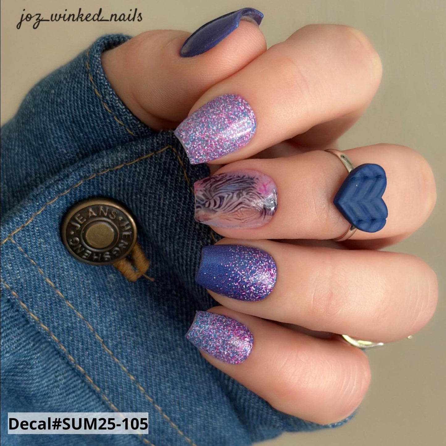 Forest and jungle animals in full bloom waterslide decals for nails