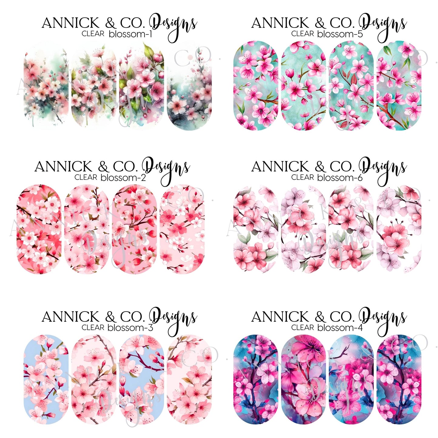 Sakuara Cherry Blossom nails decals www.annickco.co