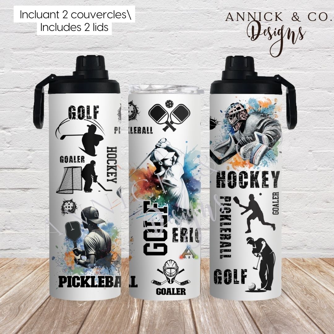 Custom your favorites hobbies (20oz 2in1 sprot bottle) www.annickco.ca