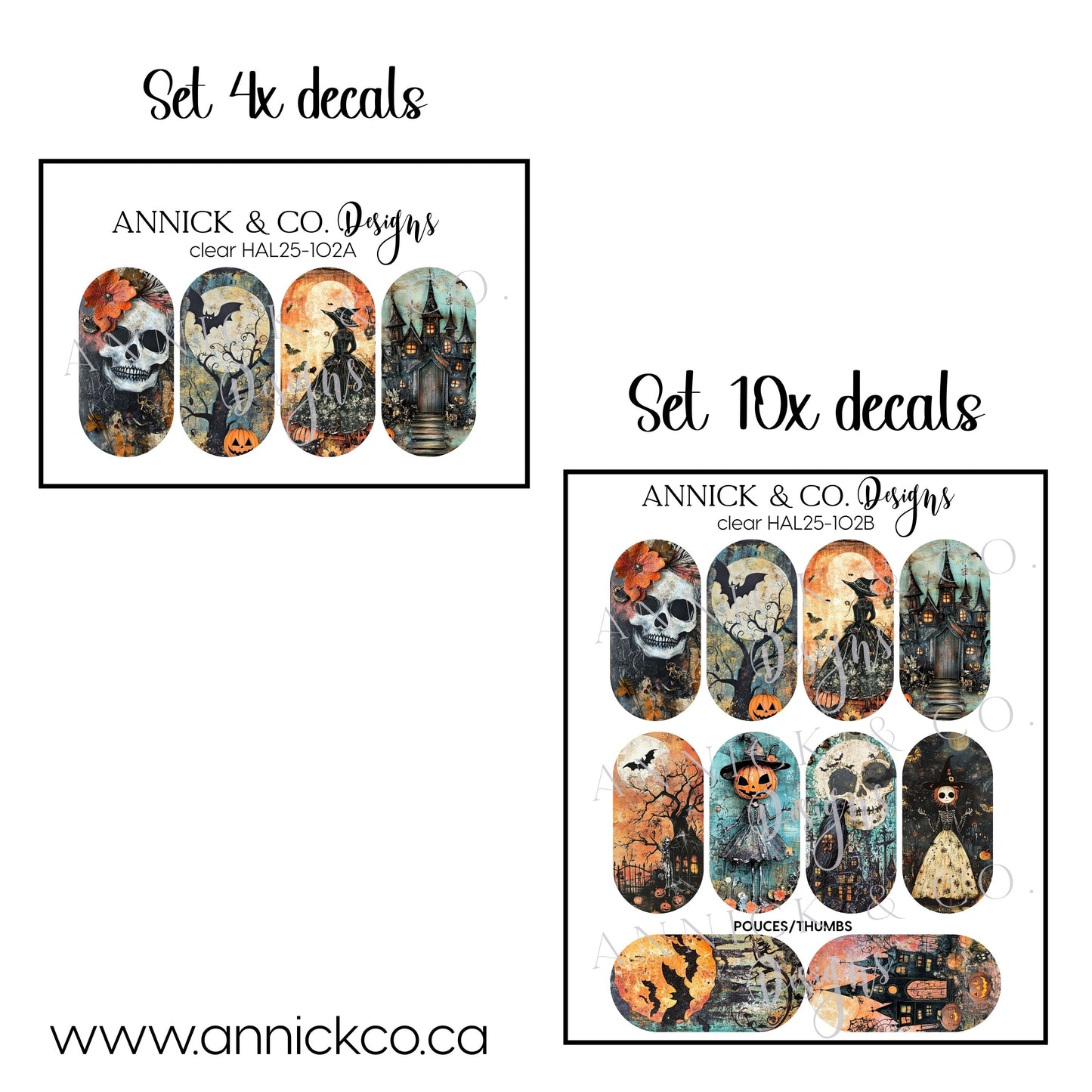 Décalques à transfert d'eau pour ongles halloween