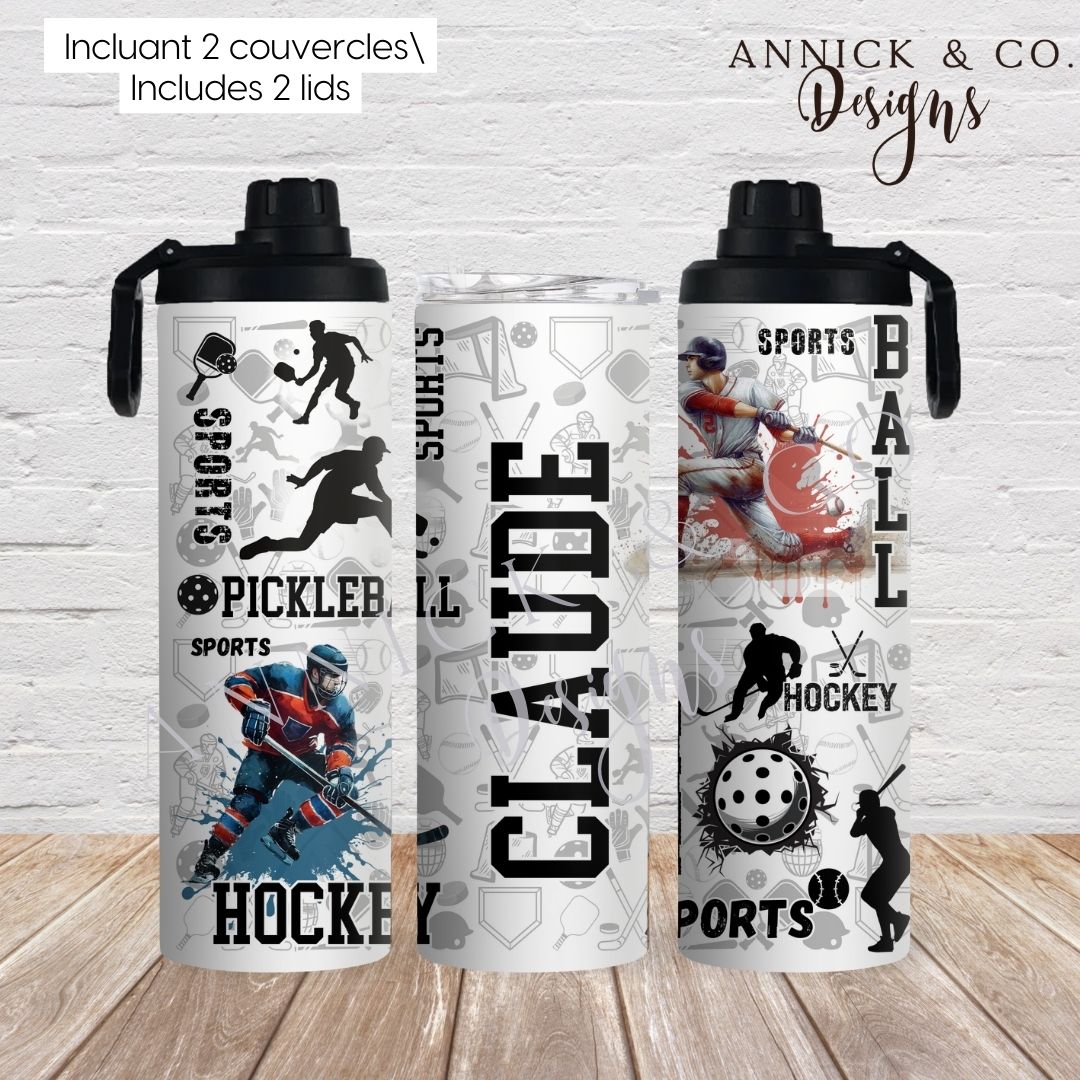Custom your favorites hobbies (20oz 2in1 sprot bottle) www.annickco.ca