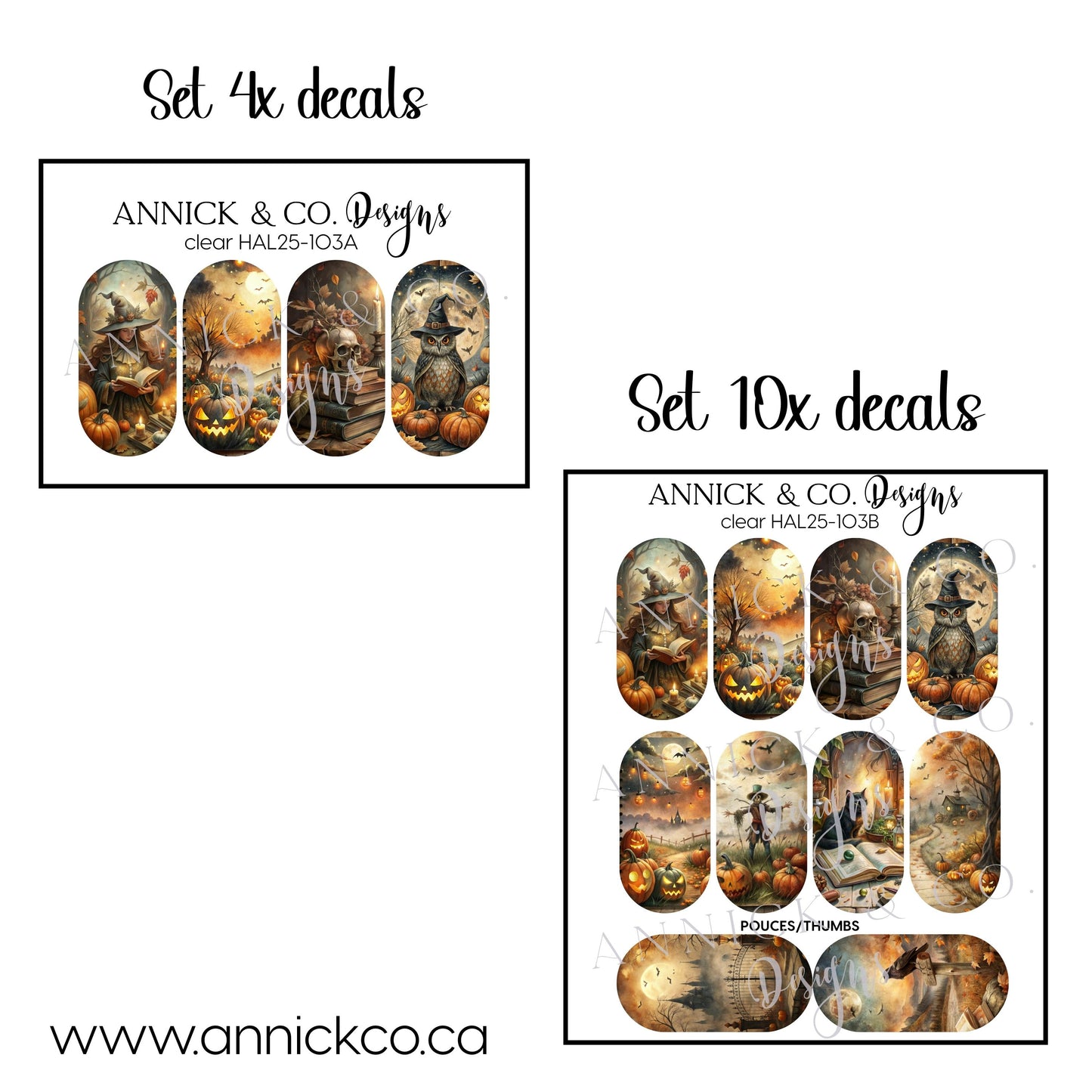 Décalques à transfert d'eau pour ongles halloween