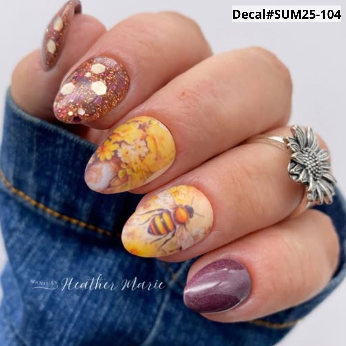 Summer in Bloom waterslide decals for nails
