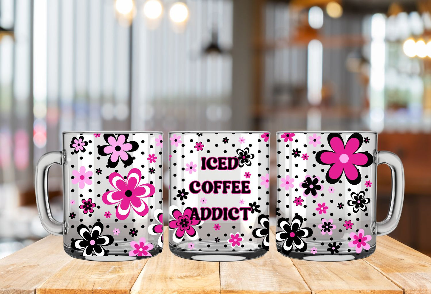 Tasse à doulbe parois Iced Coffee Addict 15oz Double wall glass mug