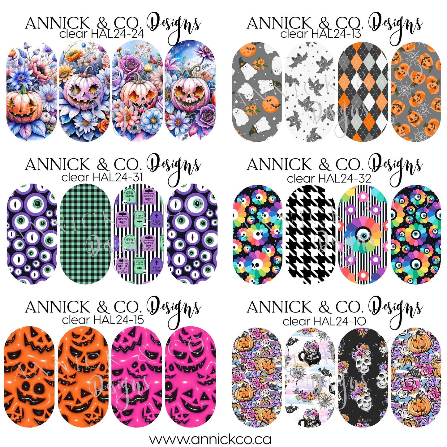 Halloween waterslide nails decals