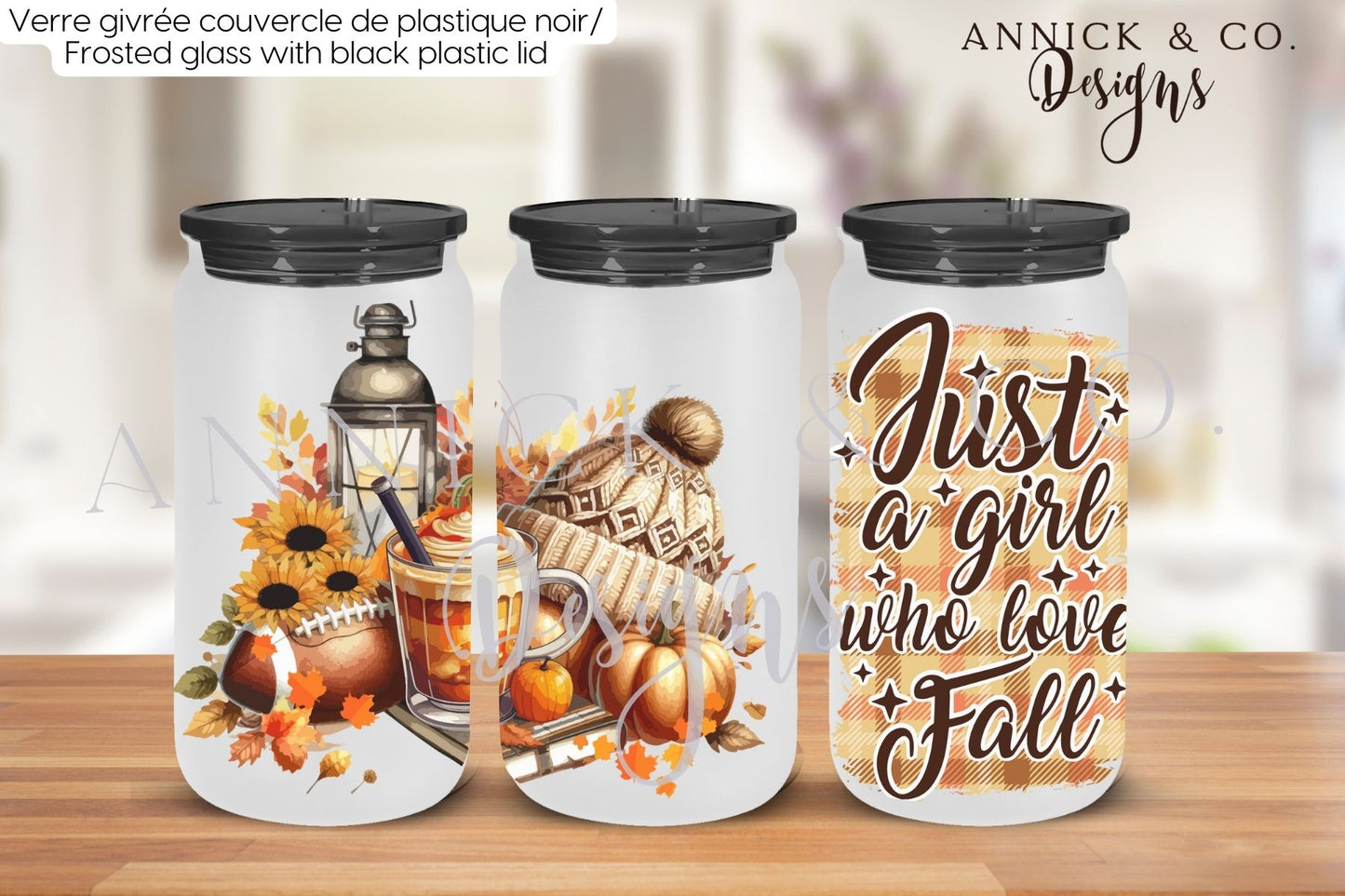 16oz Iced Coffee Tumbler Just a girl who love fall