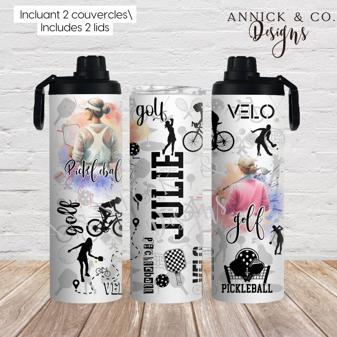 Custom your favorites hobbies (20oz 2in1 sprot bottle) www.annickco.ca