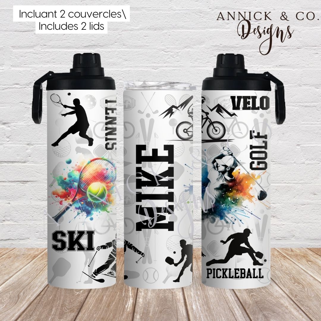 Custom your favorites hobbies (20oz 2in1 sprot bottle) www.annickco.ca