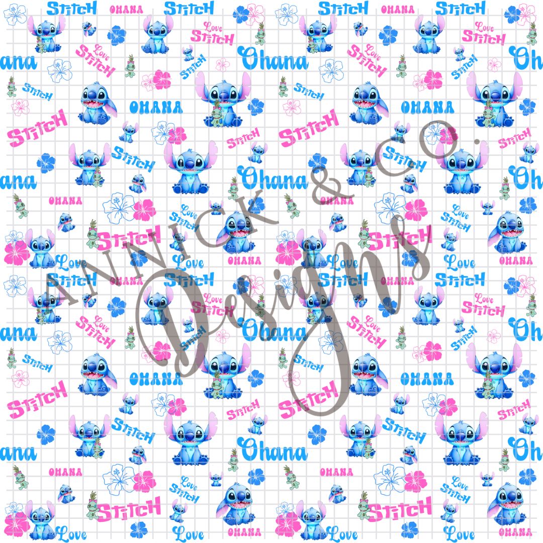 Stitch OHANA- SEAMLESS PNG Digital File
