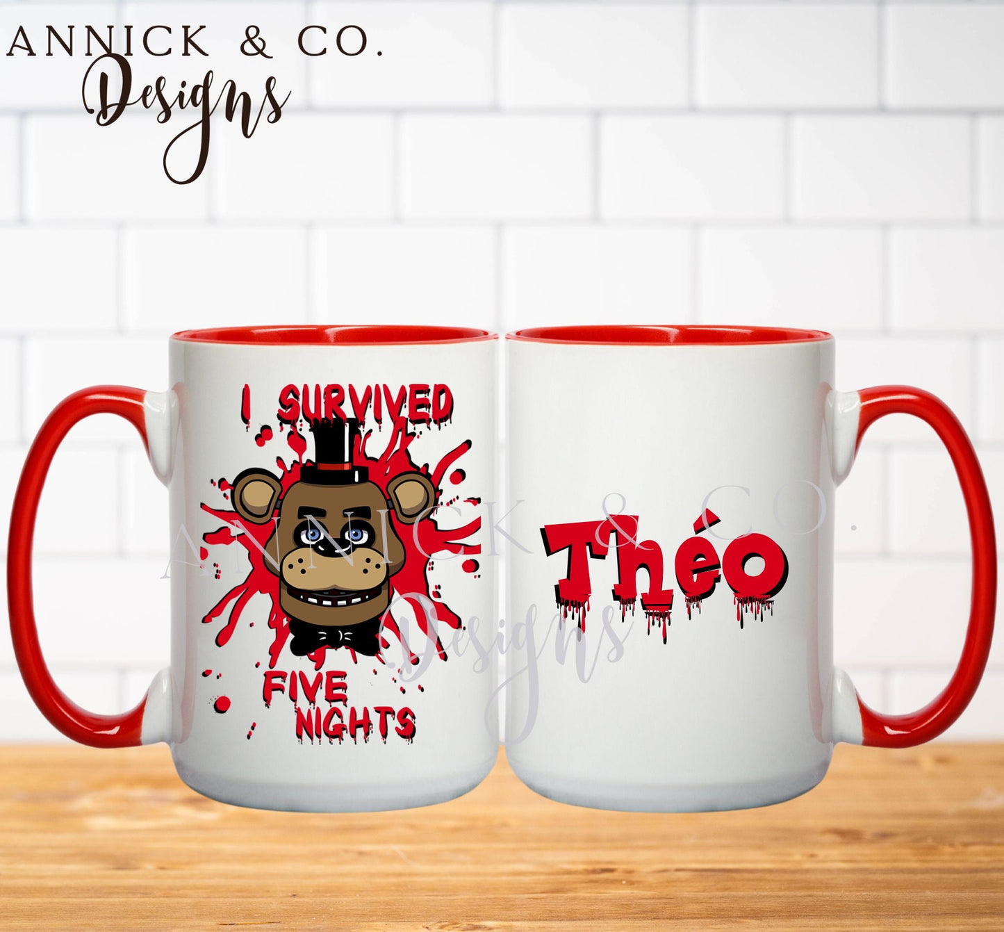 Customazible 5 Nights at Freddy's 16oz Iced Coffee Tumbler or 15oz Mug
