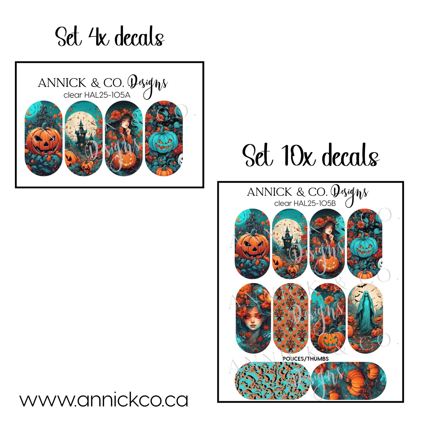 Décalques à transfert d'eau pour ongles halloween