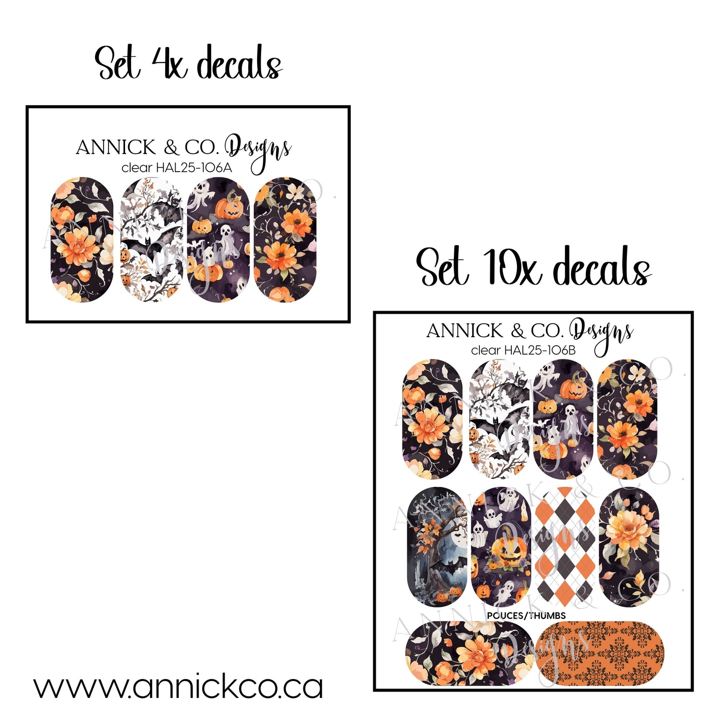 Décalques à transfert d'eau pour ongles halloween