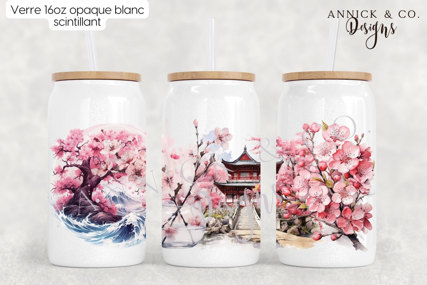 Cherry Blossom glass www.annickco.ca