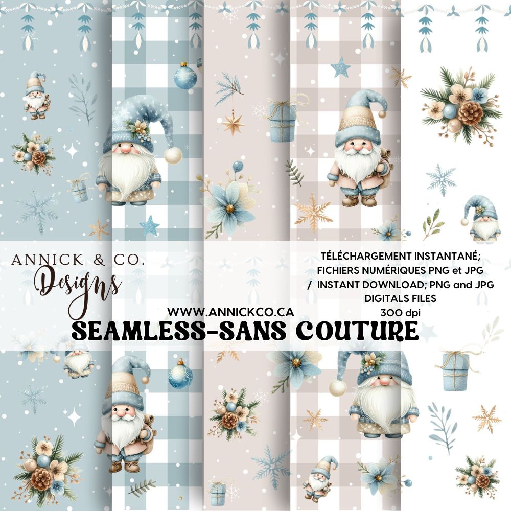 BOHO Mignons Nains - Fichier numérique PNG sans couture