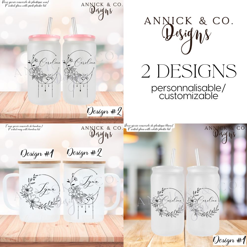 Customazible 16oz Iced Coffee Tumbler or 15oz Frosted Mug