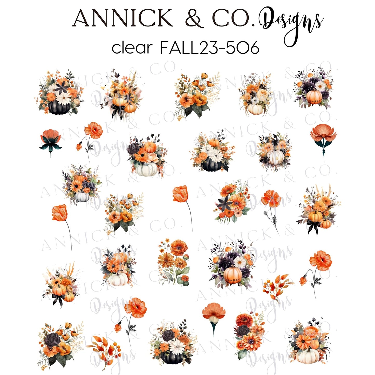 pumpkins decals nails www.annickco.ca