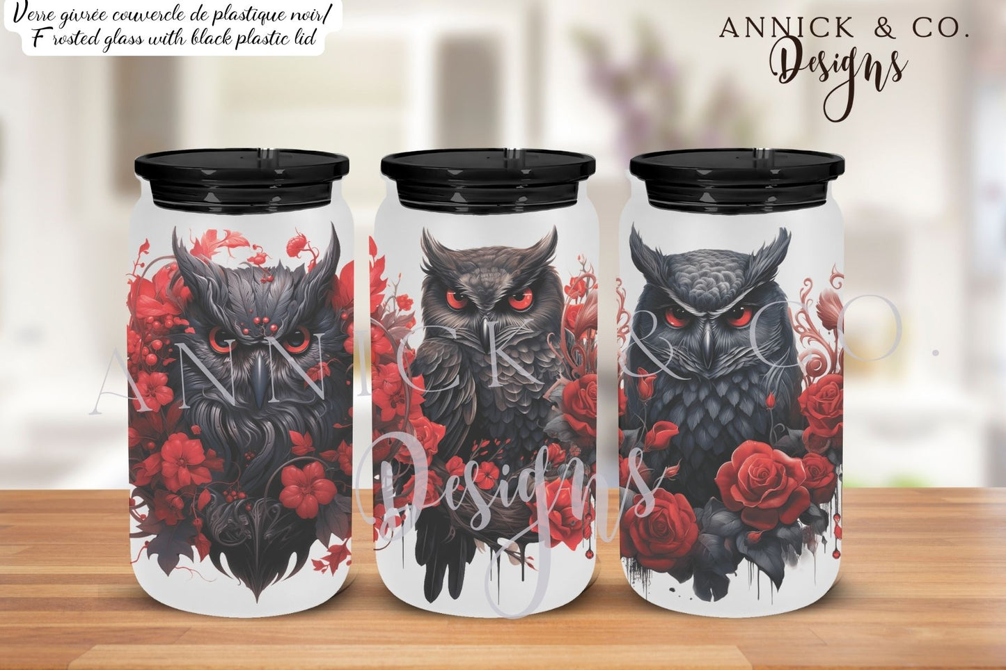 Gobelet à café glacé 16oz ou tasse givré de 15oz gothique