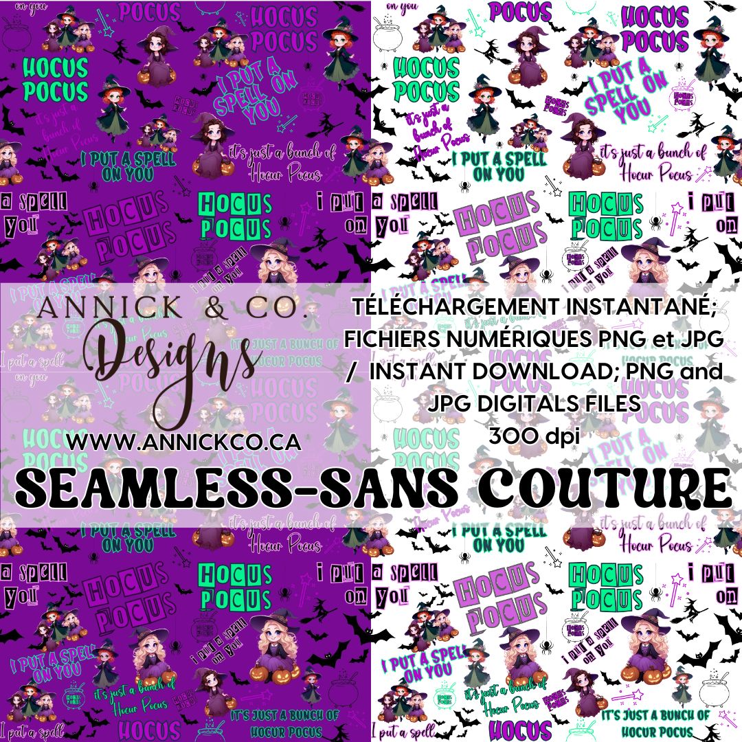 HOCUS POCUS - Fichier numérique PNG sans couture
