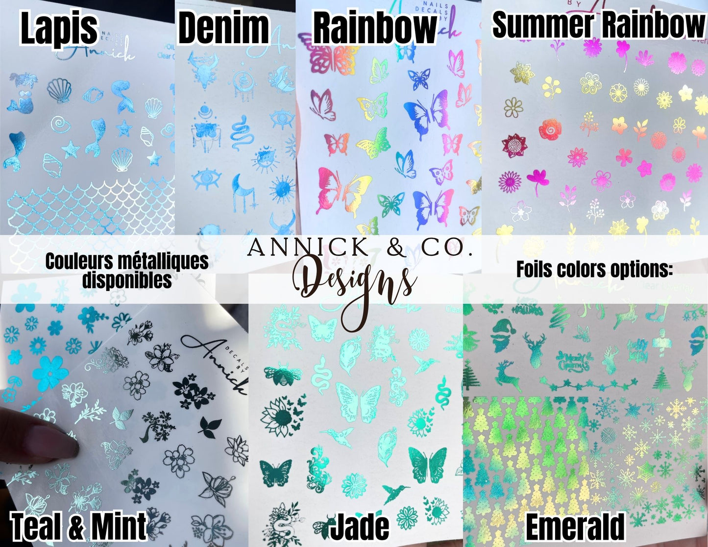 Foils decals for nails www.annickco.ca