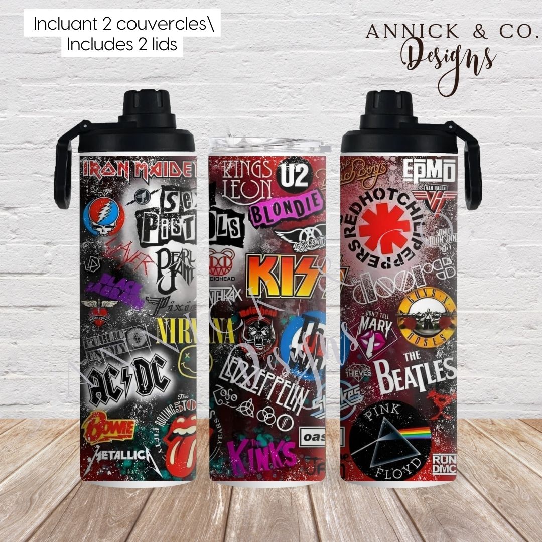 80's Music fan 20oz 2in1 Sports Bottle/tumbler