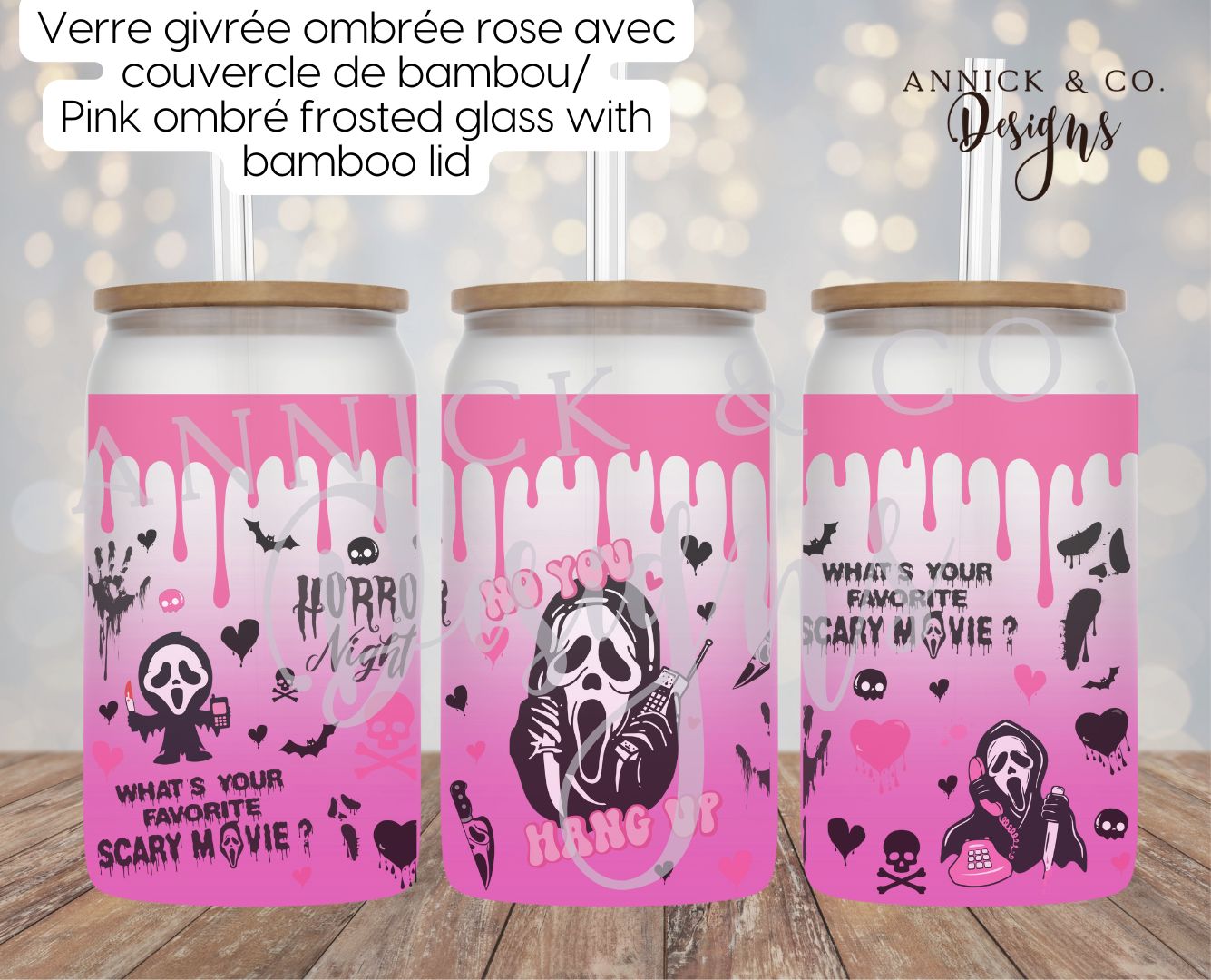 16oz Iced Coffee Tumbler Halloween ghost scream