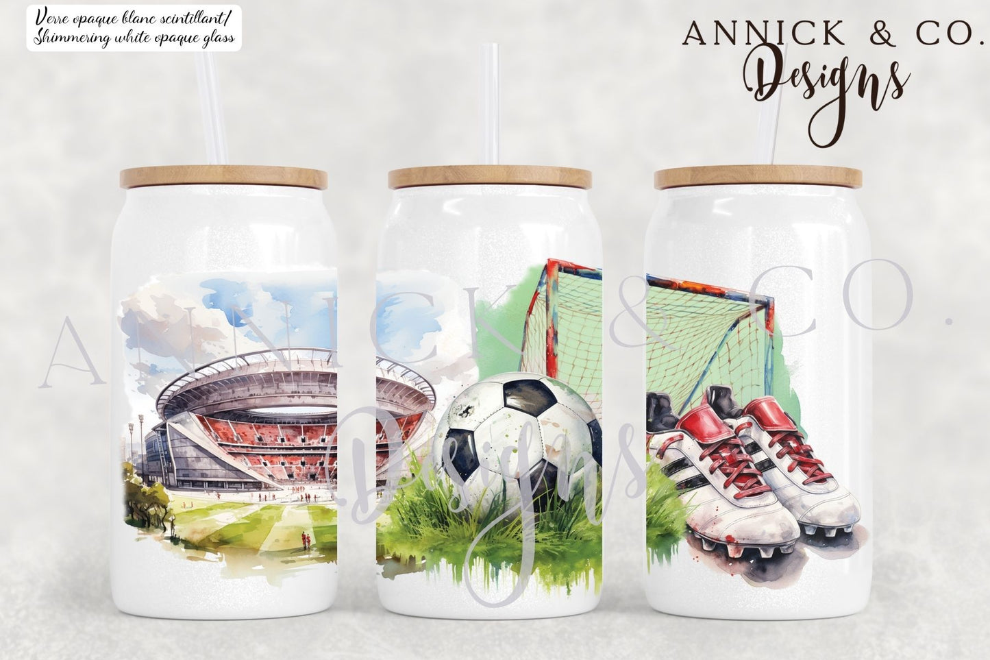 Soccer 16oz Iced Coffee Tumbler or 15oz Frosted Mug