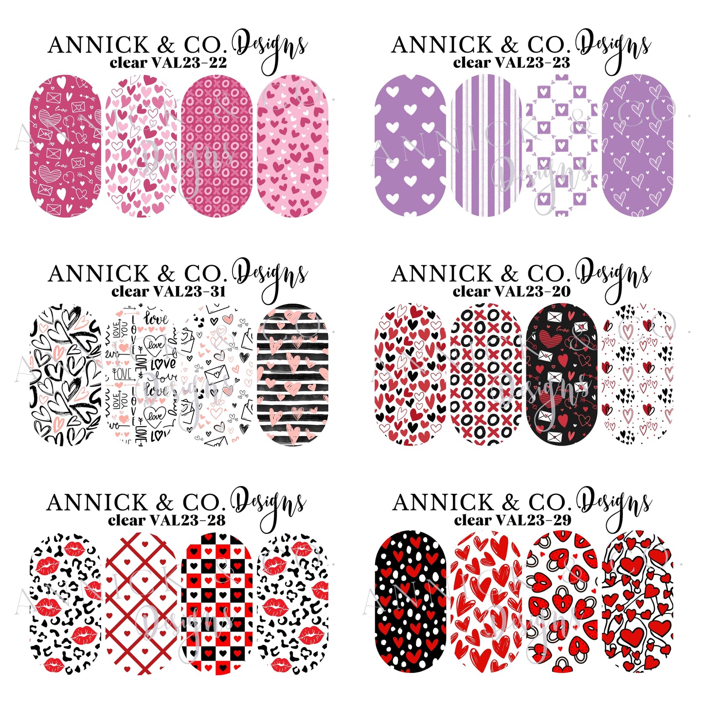 Décalques à transfert d'eau pour ongles ST-VALENTIN