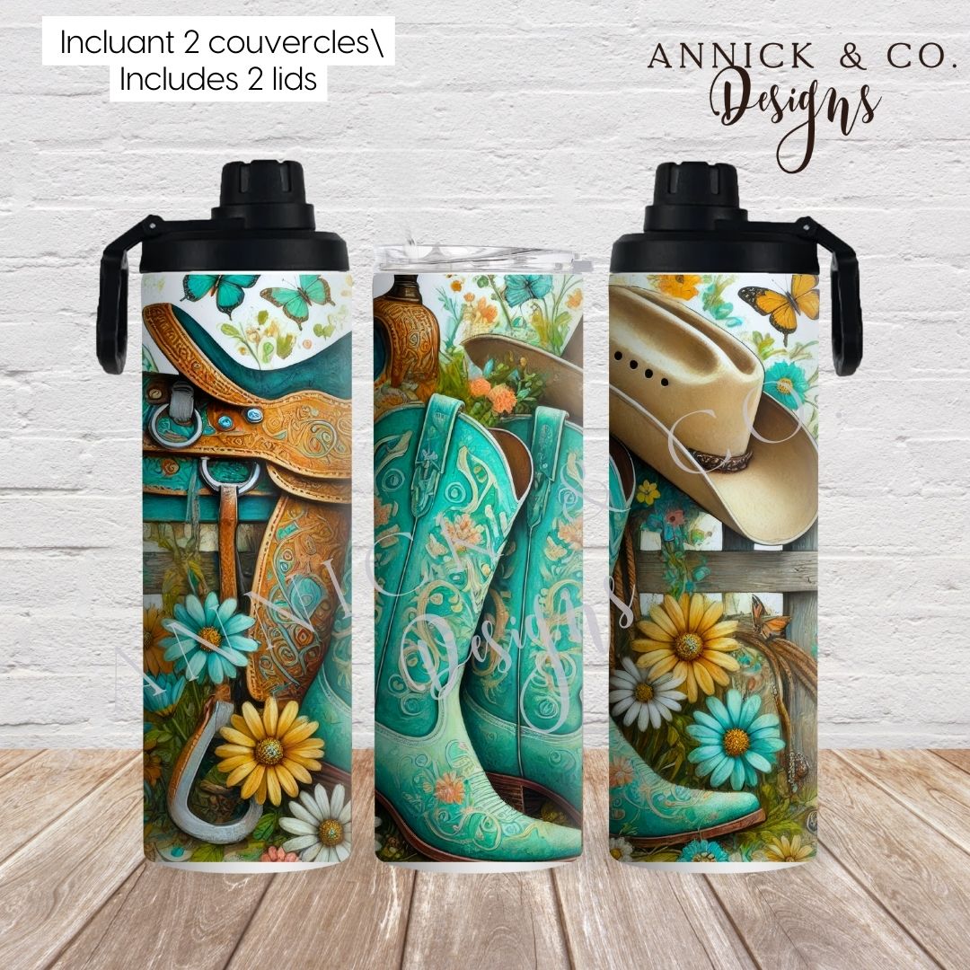 Cowgirls boots 2in1 , 20oz sport bottle www.annickco.ca