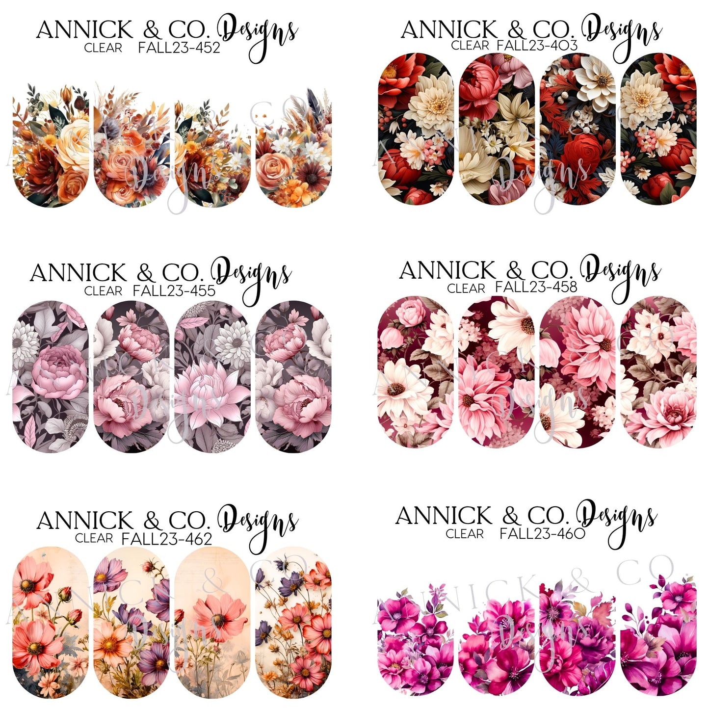 Flowers nails decals www.annickco.ca