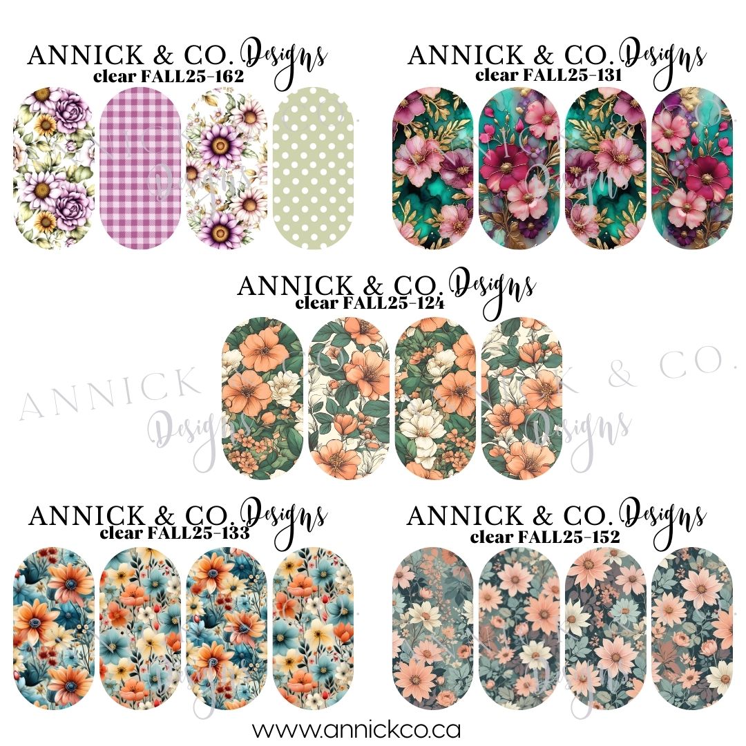 Waterslide Nail Decals Fall flowers