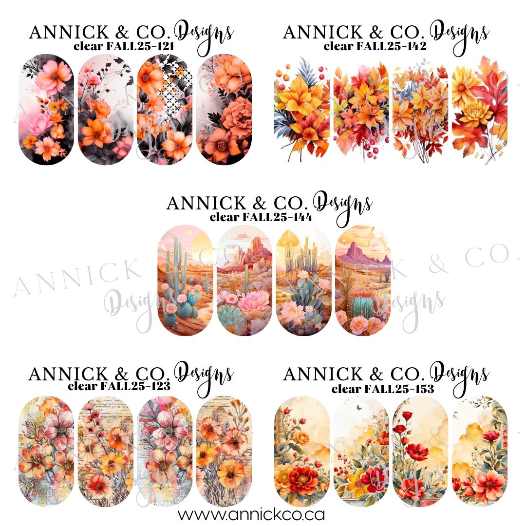 Waterslide Nail Decals Fall flowers