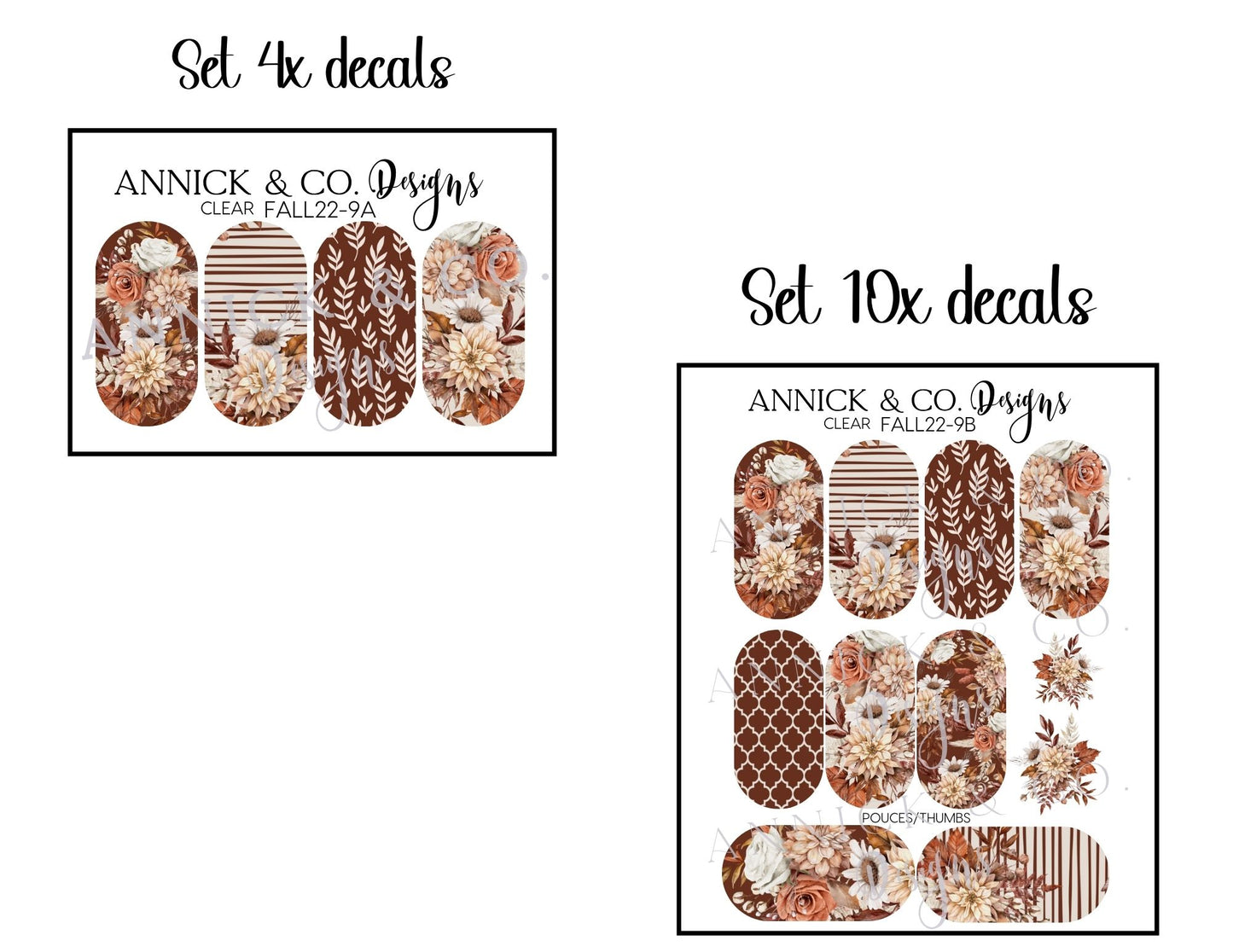 Fall waterslide decals for nails