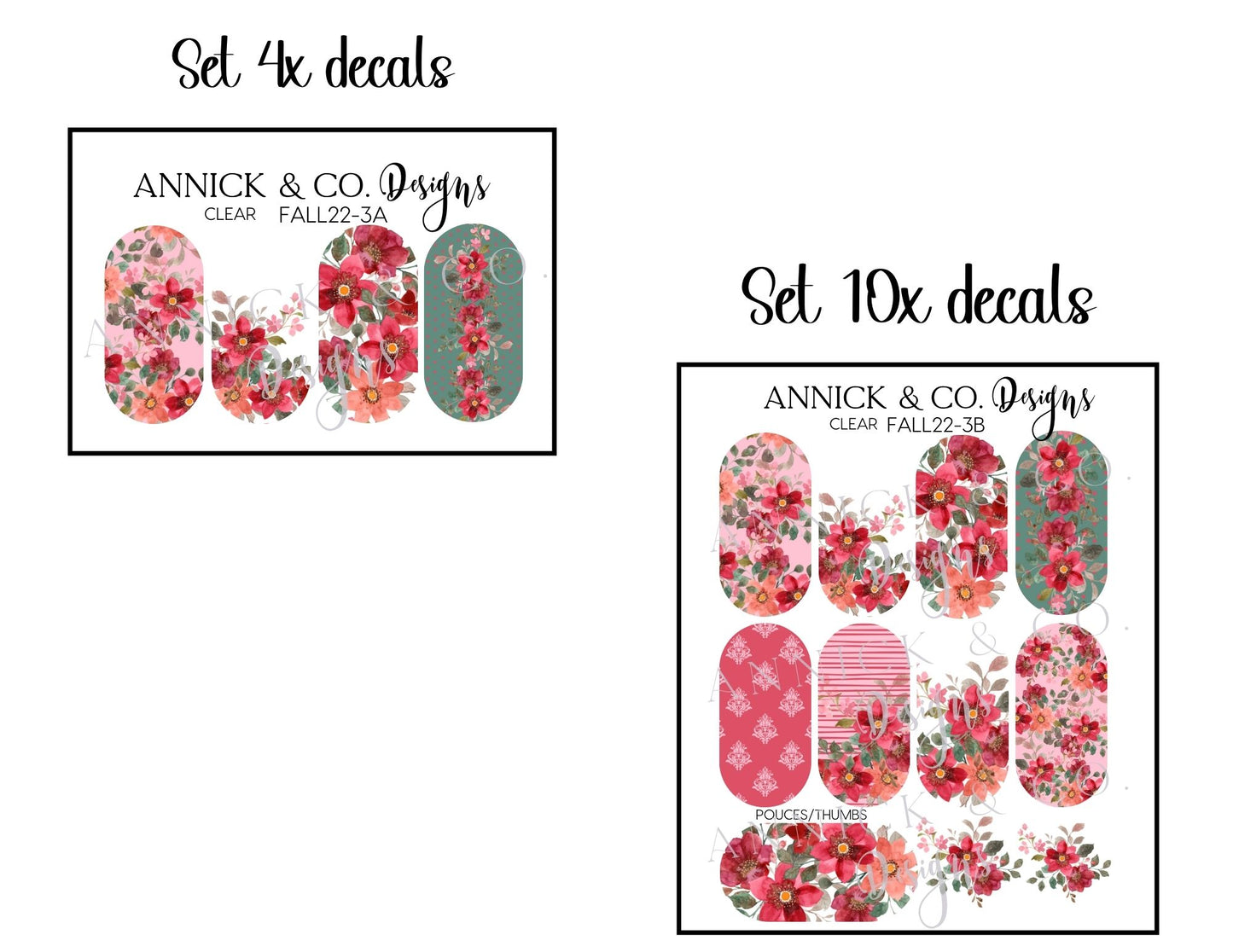 Fall waterslide decals for nails