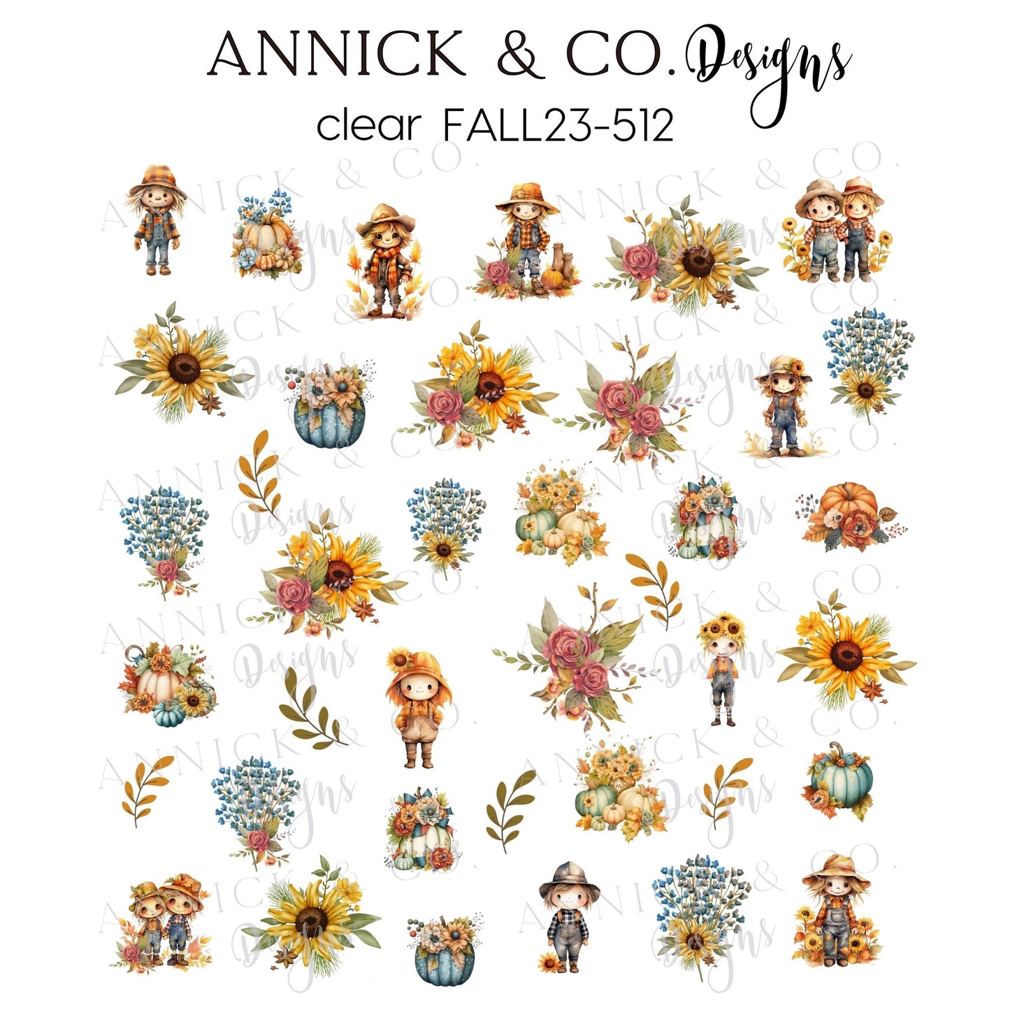 Scarecrows Decals for nails www.annickco.ca