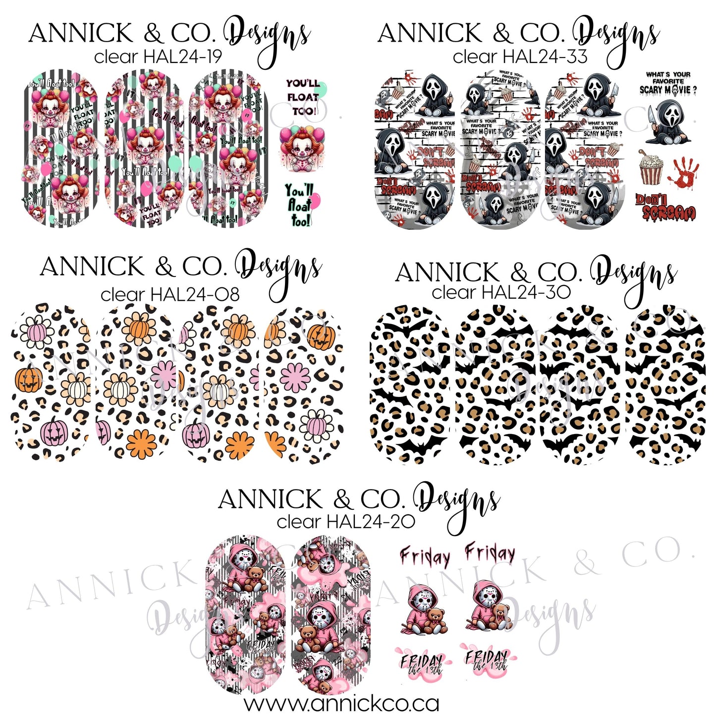 Halloween waterslide nails decals