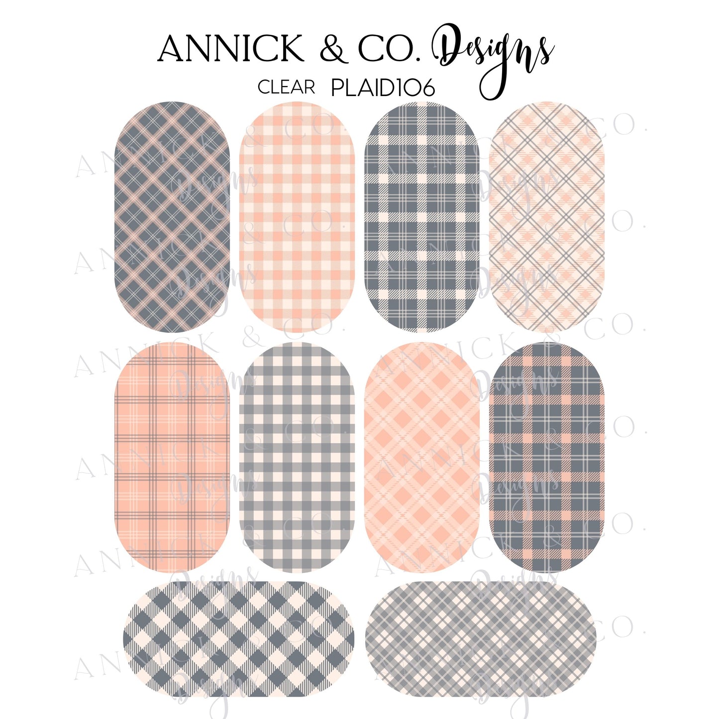 Plaid nails decals www.annickco.ca