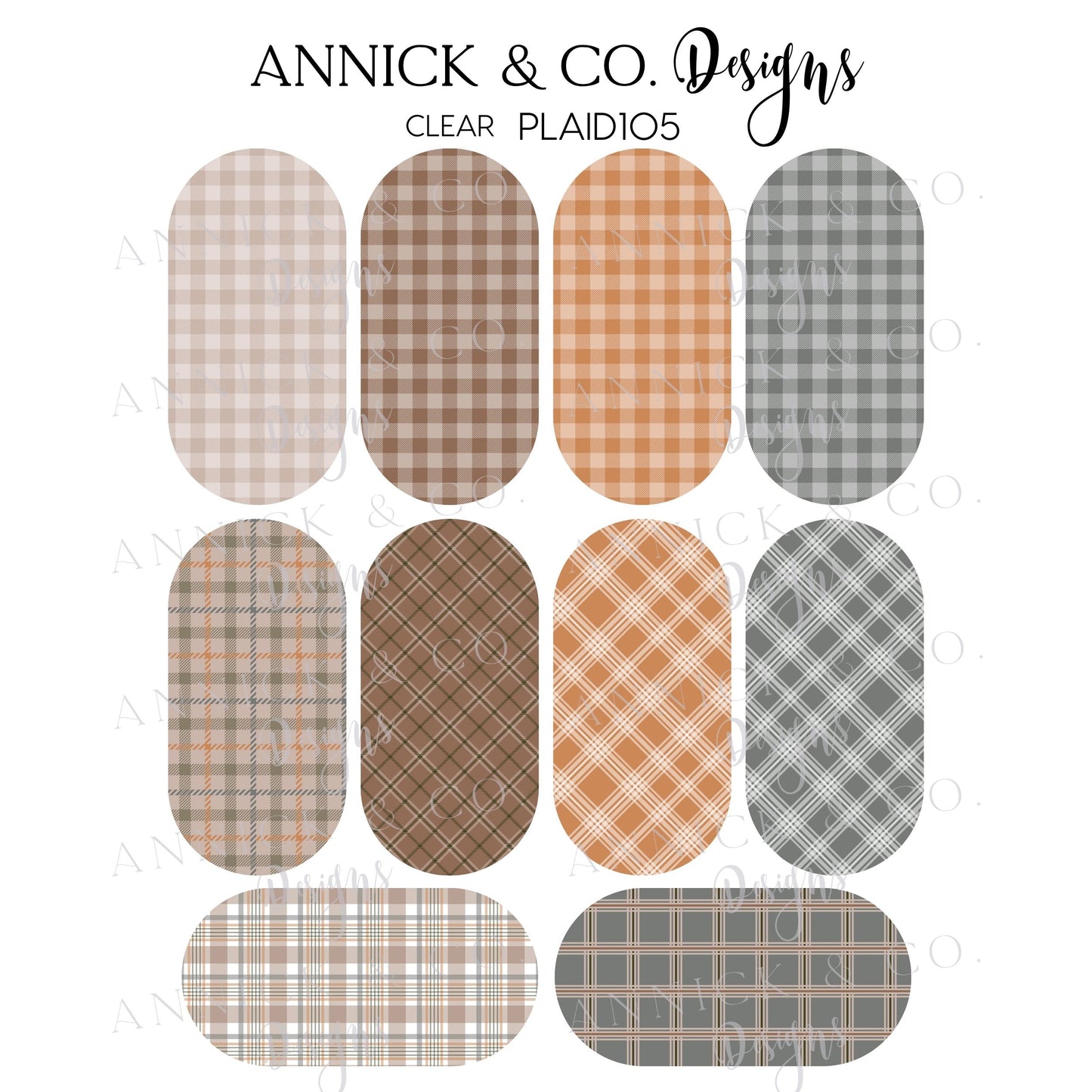 Plaid nails decals www.annickco.ca