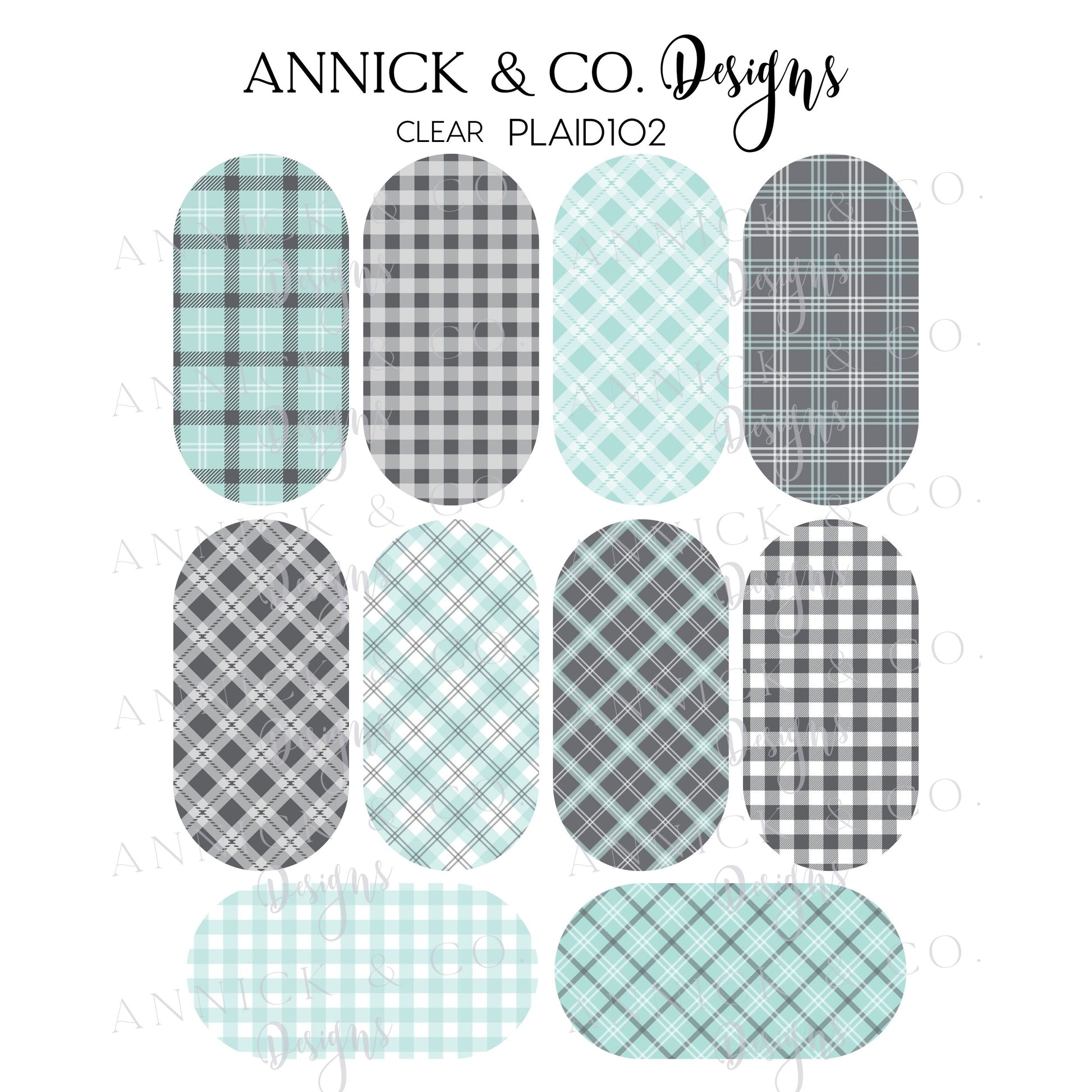 Plaid nails decals www.annickco.ca