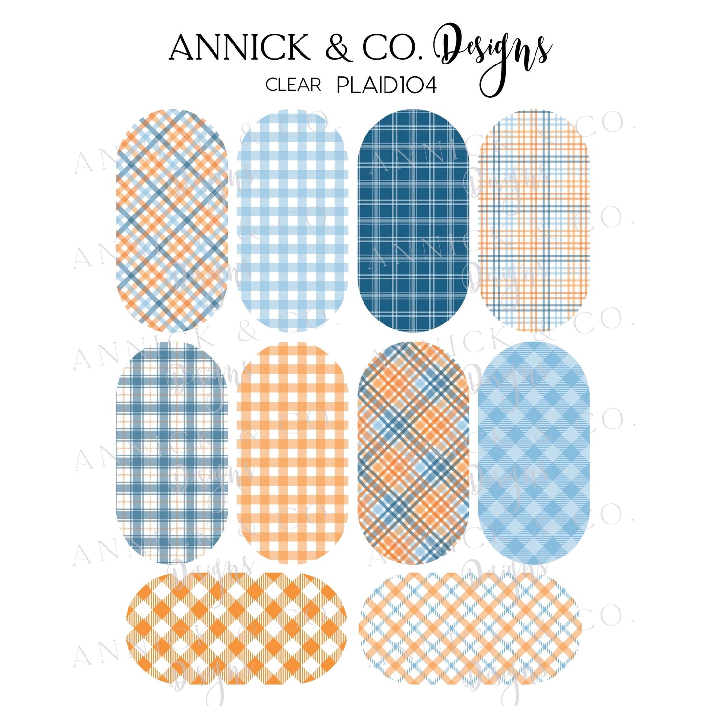 Plaid nails decals www.annickco.ca